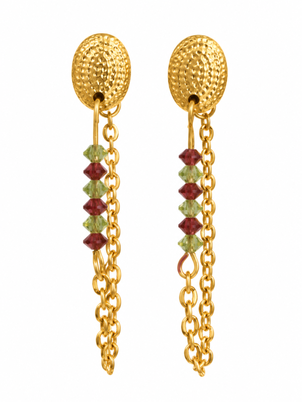 Boucles d’oreilles Lisa péridot cornaline D