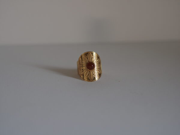 Bague ethnique réglable cornaline