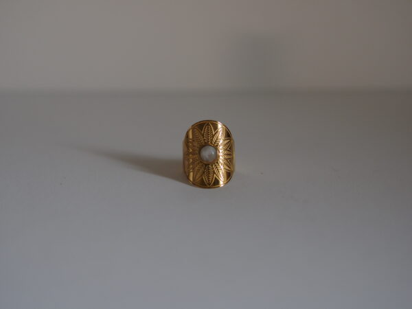 Bague ethnique réglable pierre de lune