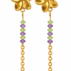Boucles d’oreilles Fleur améthyste péridot D