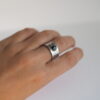 Bague ethnique réglable obsidienne mouchetée