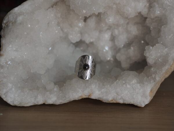 Bague ethnique réglable hématite