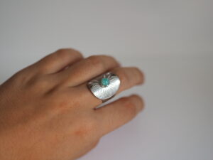 Bague ethnique réglable amazonite