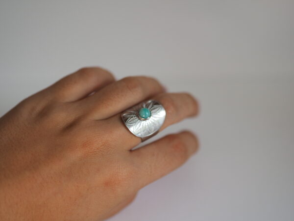 Bague ethnique réglable amazonite
