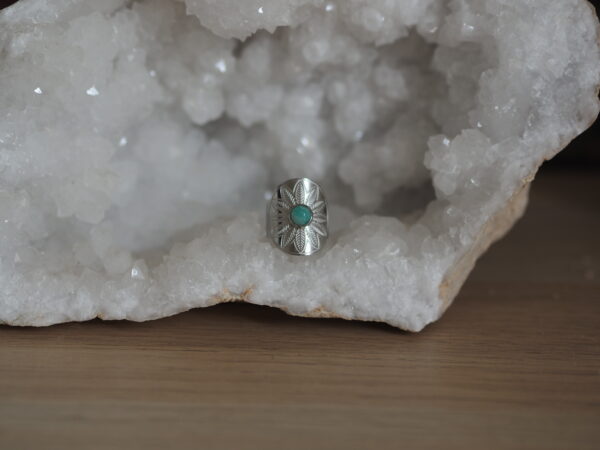 Bague ethnique réglable amazonite