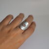 Bague ethnique réglable quartz rose