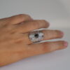 Bague ethnique réglable obsidienne mouchetée