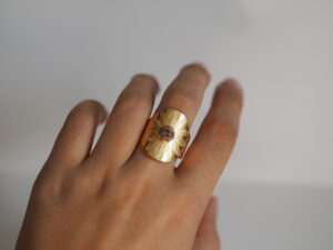 Bague ethnique réglable jaspe léopard D