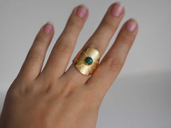 OLYMPUS DIGITAL CAMERA bague ethnique réglable malachite