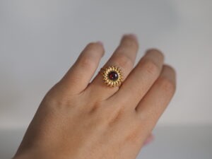 Bague soleil grenat
