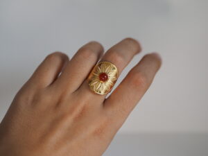 Bague ethnique réglable cornaline