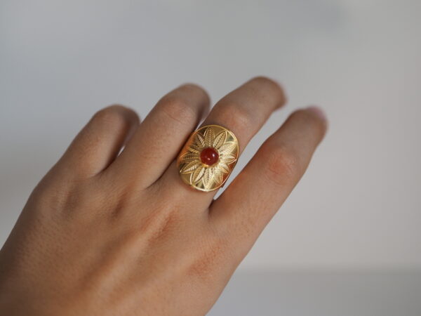Bague ethnique réglable cornaline
