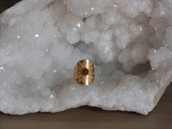 Bague ethnique réglable cornaline