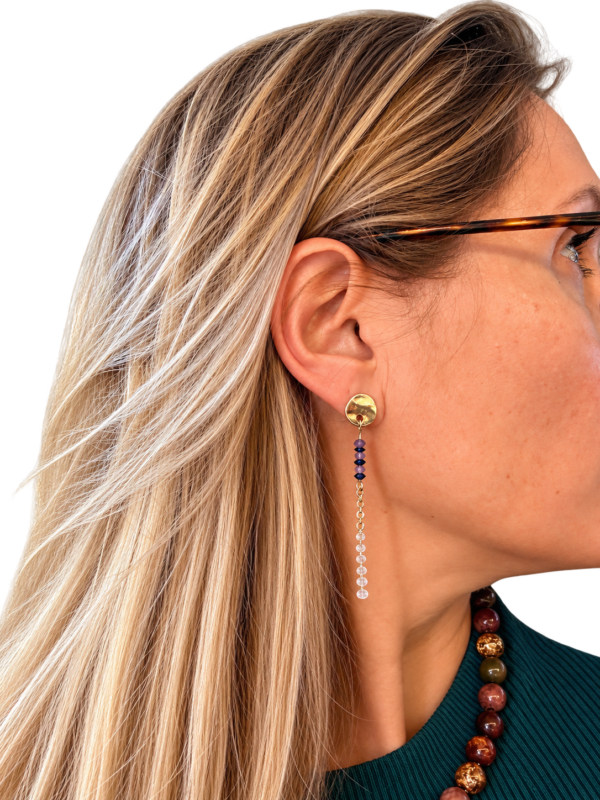 Boucles d’oreilles Maïna améthyste lapis lazuli