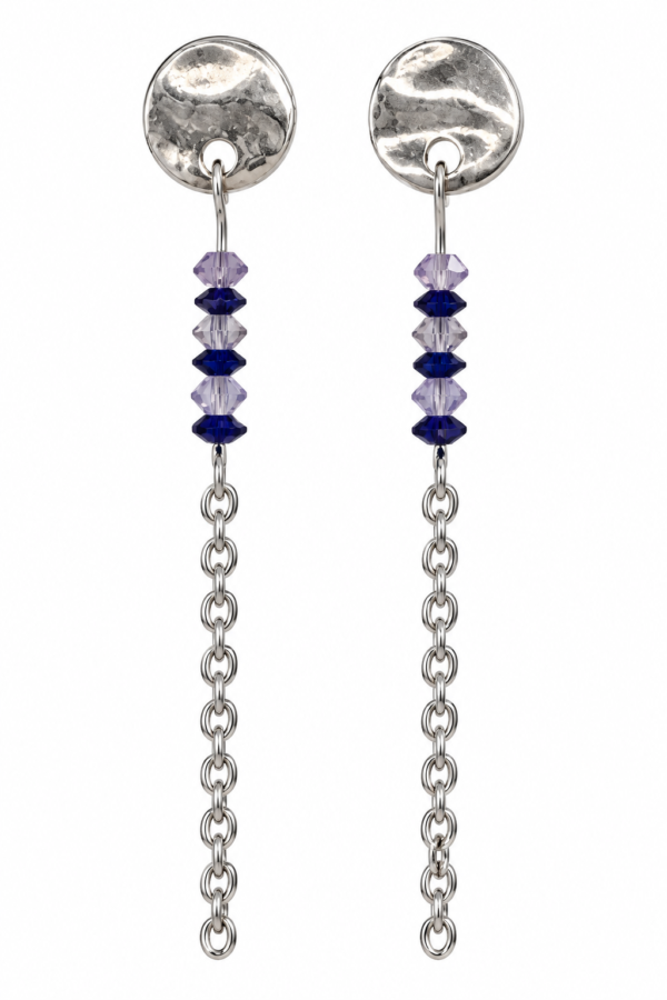 Boucles d’oreilles Maïna améthyste lapis lazuli