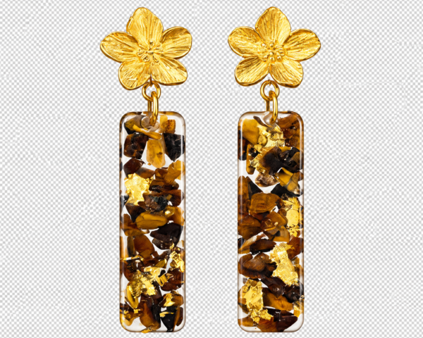 Boucles d’oreilles Canelle œil de tigre