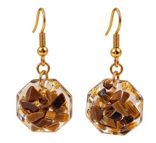 Boucles d’oreilles Anaïs œil de tigre