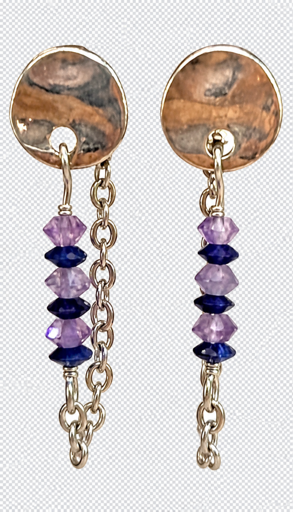 Boucles d'oreilles Manon améthyste lapis lazuli
