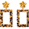 Boucles d’oreilles Canelle œil de tigre rectangulaire