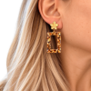 Boucles d’oreilles Canelle œil de tigre rectangulaire