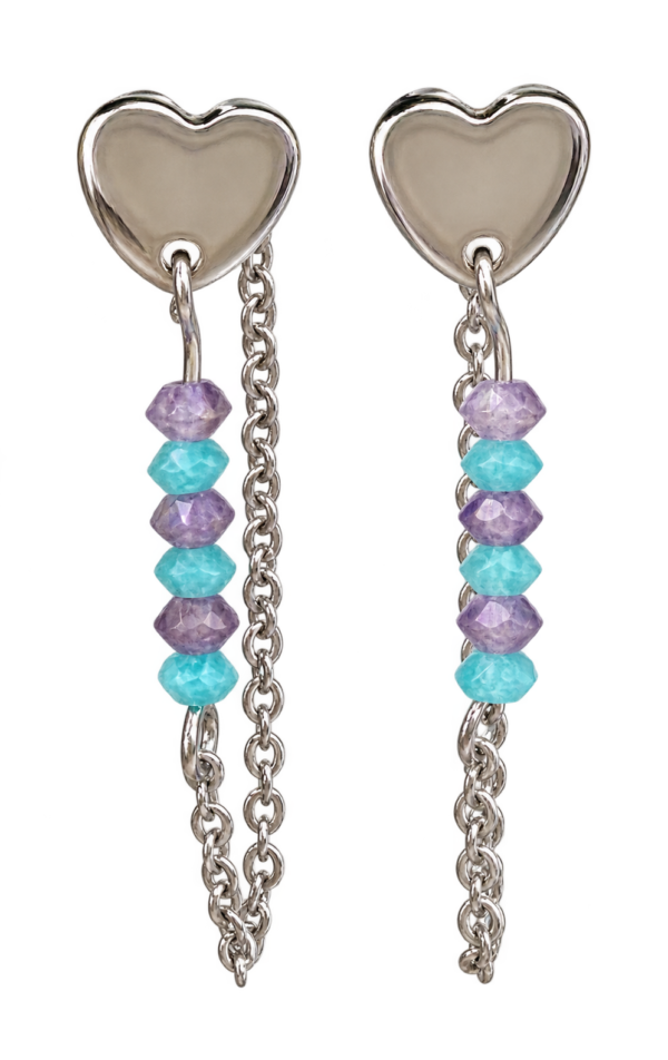 Boucles d’oreilles Manon améthyste amazonite