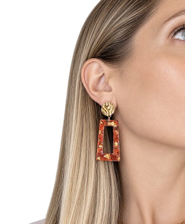 Boucles Canelle jaspe rouge